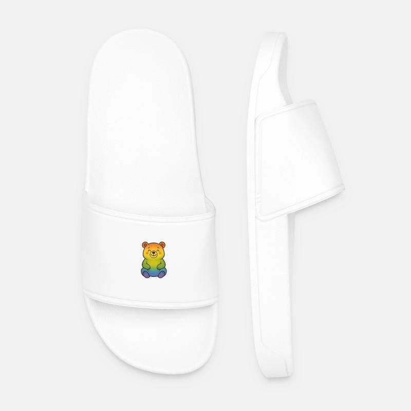 süßer Regenbogenbär - Männer Badelatschen - Weiß