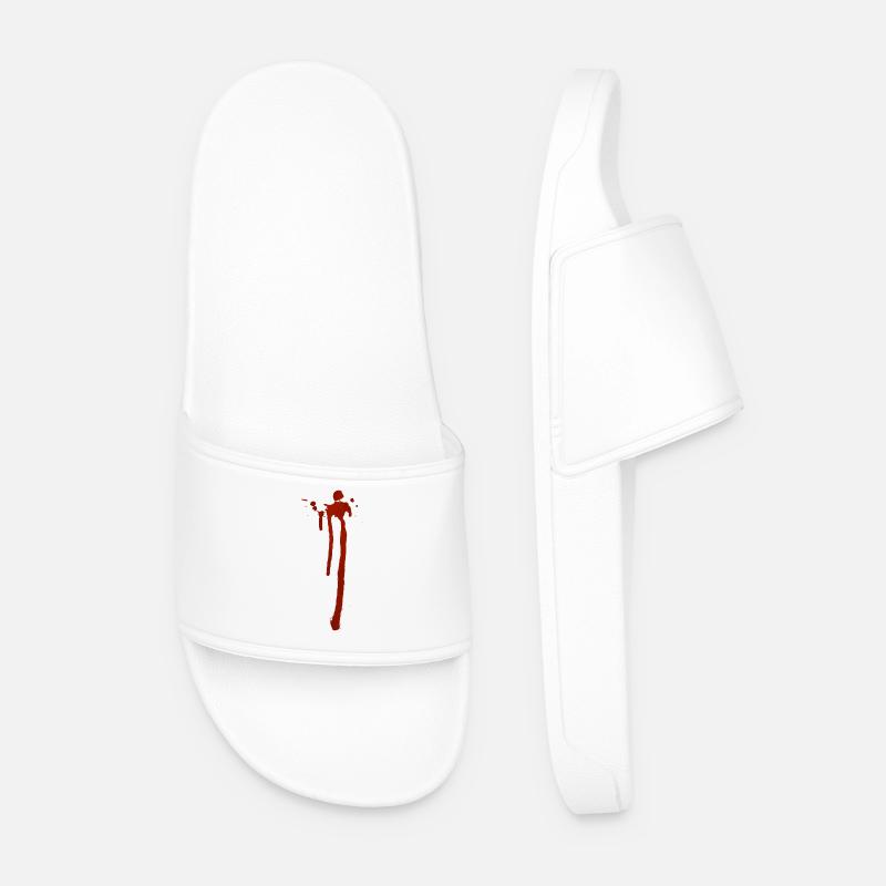 Blood - Männer Badelatschen - Weiß