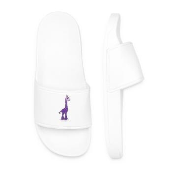 Purple giraffe - Men’s Pool Sliders - white - Front