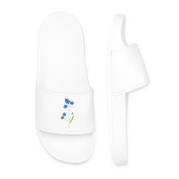 délicat oubliez-moi-pas en bleu classique - Claquettes Homme - blanc - Devant