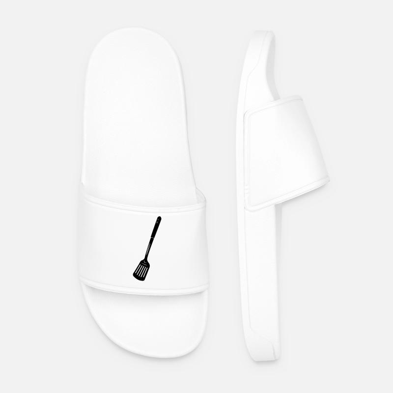 Küchenutensilien Fritteuse oder Backlöffel - Männer Badelatschen - Weiß