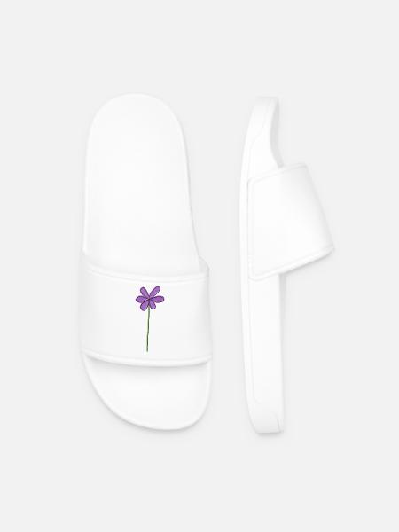 Purple Flower with Gentle Gradient - Men’s Pool Sliders - white