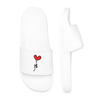 18. 18 YEARS OLD. 18th ANNIVERSARY. BIRTHDAY 18 YEARS. - Men’s Pool Sliders - white - Front