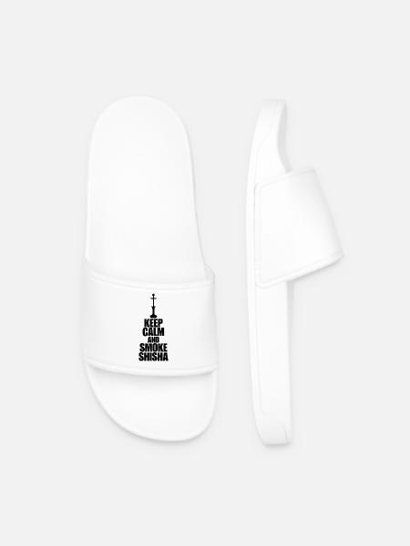 Keep Calm and Smoke Shisha Design - Men’s Pool Sliders - white