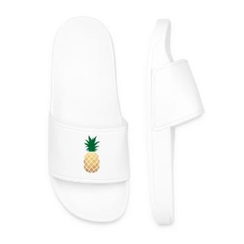 Pineapple decoration Gołd deluxe summer exotic sweet party - Men’s Pool Sliders - white - Front