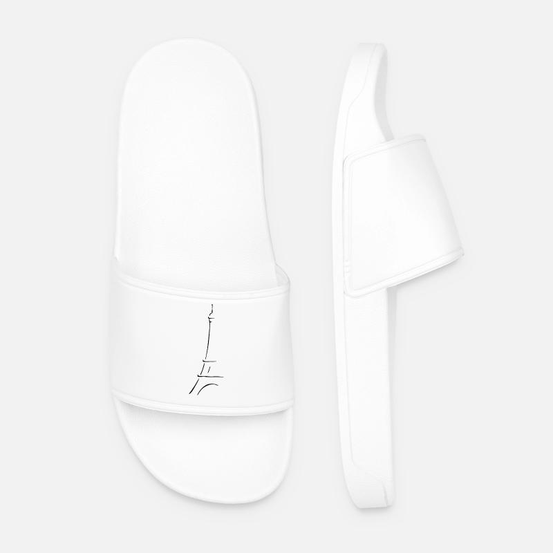 Eiffel Tower Paris - Men’s Pool Sliders - white