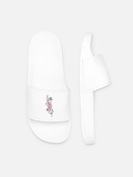 Tribal avec le papillon, floral - Claquettes Homme - blanc