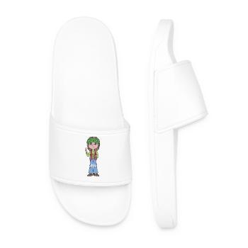 Hippie Peace Sign Groovy Girl - Men’s Pool Sliders - white - Front