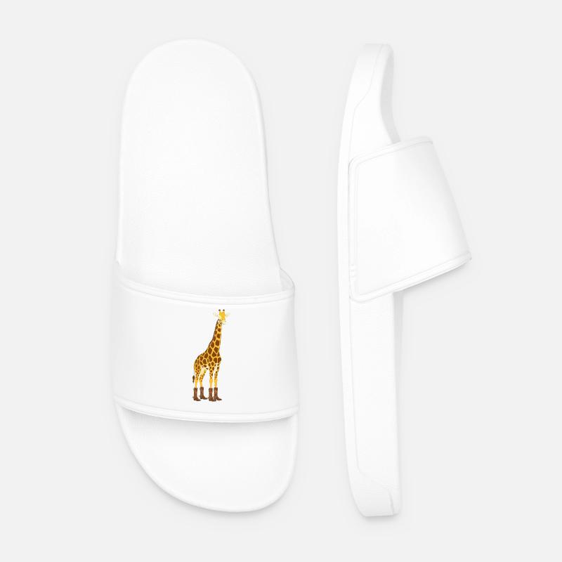 Giraffe mit Stiefel-Statement - Männer Badelatschen - Weiß