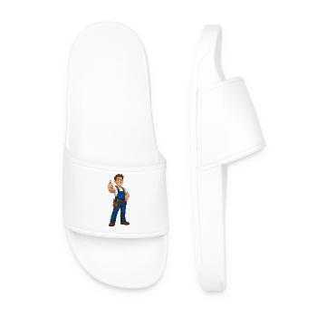 Artisan en combinaison bleue - Claquettes Homme - blanc - Devant