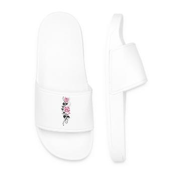 Roses Feuilles Rose - Claquettes Homme - blanc - Devant