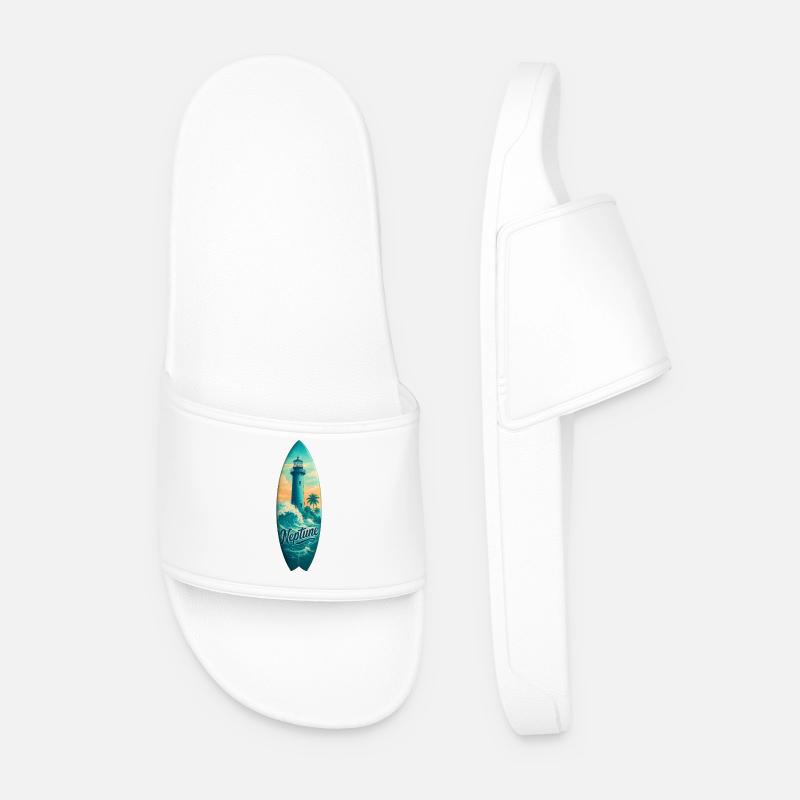 Neptune Lighthouse Surfboard - Men’s Pool Sliders - white