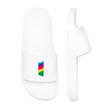 Color Spectrum - Rainbow - Men’s Pool Sliders - white - Front
