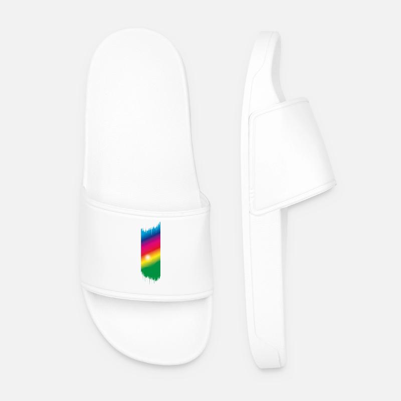 Farbspektrum - Rainbow - Männer Badelatschen - Weiß