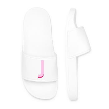 Letter j pink pop and modern - Men’s Pool Sliders - white - Front