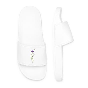 Iris in Japanese Zen style - Men’s Pool Sliders - white - Front