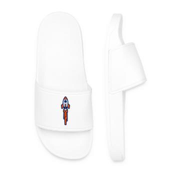 Launching Rocket Silhouette - Men’s Pool Sliders - white - Front