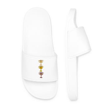 Elegant Winner's Cup Illustration - Men’s Pool Sliders - white - Front