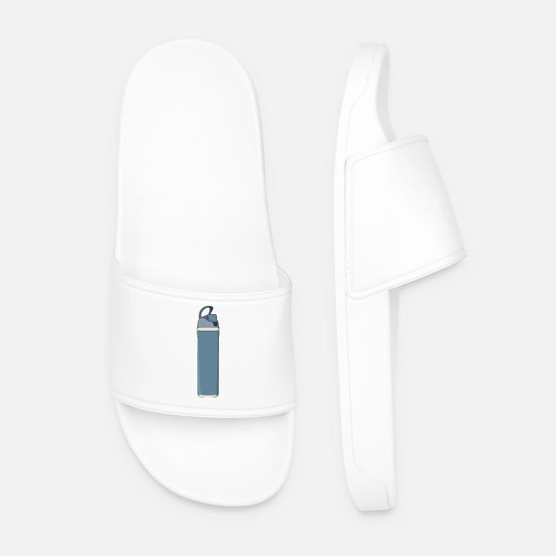 Blue Hydration Water Bottle Gym - Männer Badelatschen - Weiß