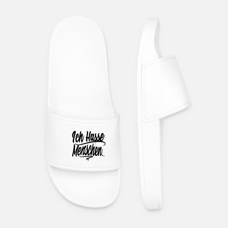 Ich hasse Menschen - Männer Badelatschen - Weiß