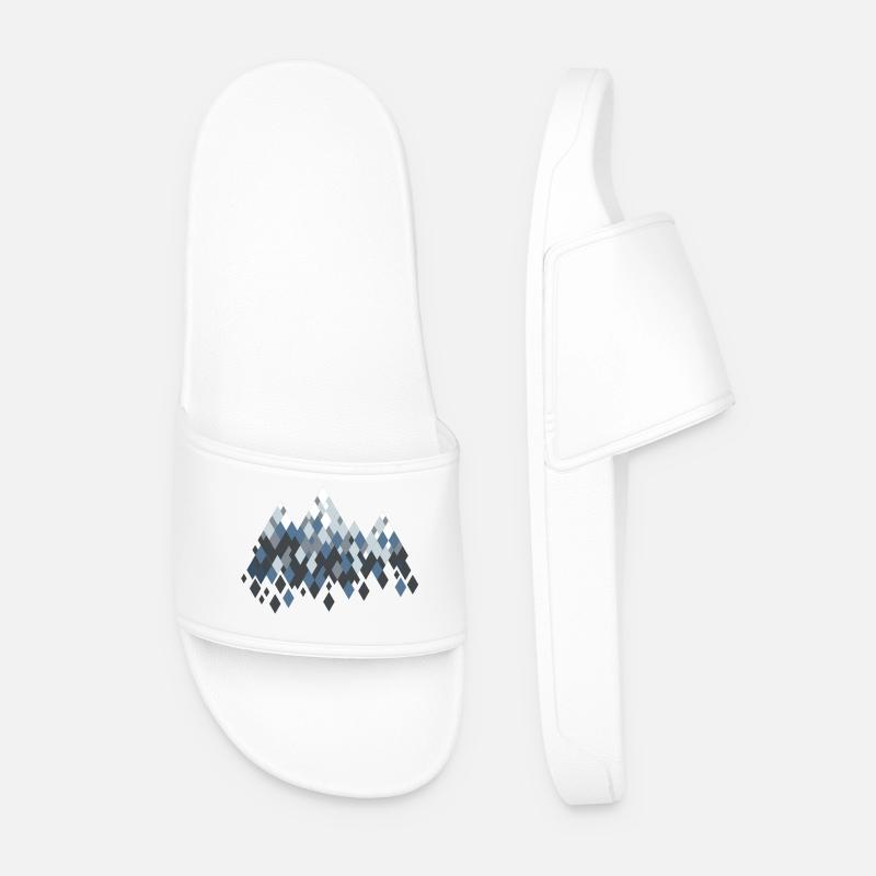 Mountains - Men’s Pool Sliders - white
