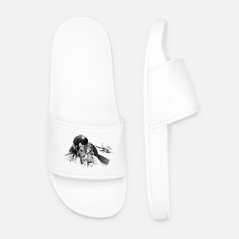 Fighter pilot - Men’s Pool Sliders - white