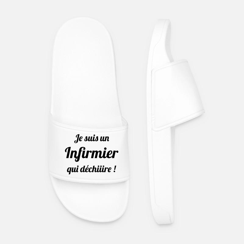 Nurse PKrankenschwester Infirmier Infirmière - Men’s Pool Sliders - white