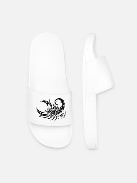 Astrological zodiac, scorpion - Men’s Pool Sliders - white