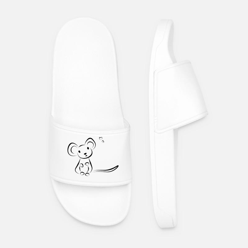Mouse pet - Doeslief - Men’s Pool Sliders - white