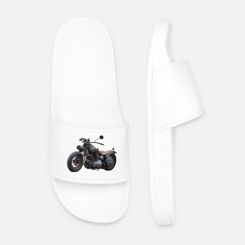 motorcycle - Men’s Pool Sliders - white