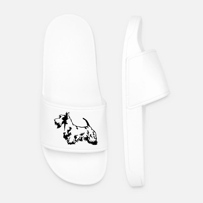 Scottish Terrier - Men’s Pool Sliders - white