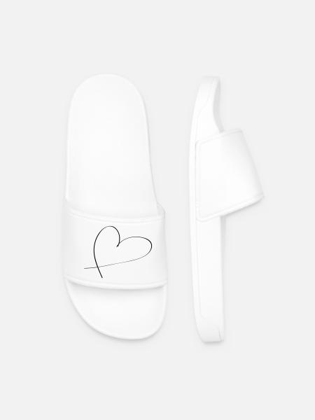cœur - Claquettes Homme - blanc