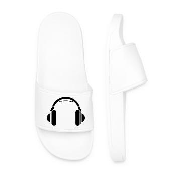 earphones headphones music beats Dj Deejay Symbol - Männer Badelatschen - Weiß - Vorne