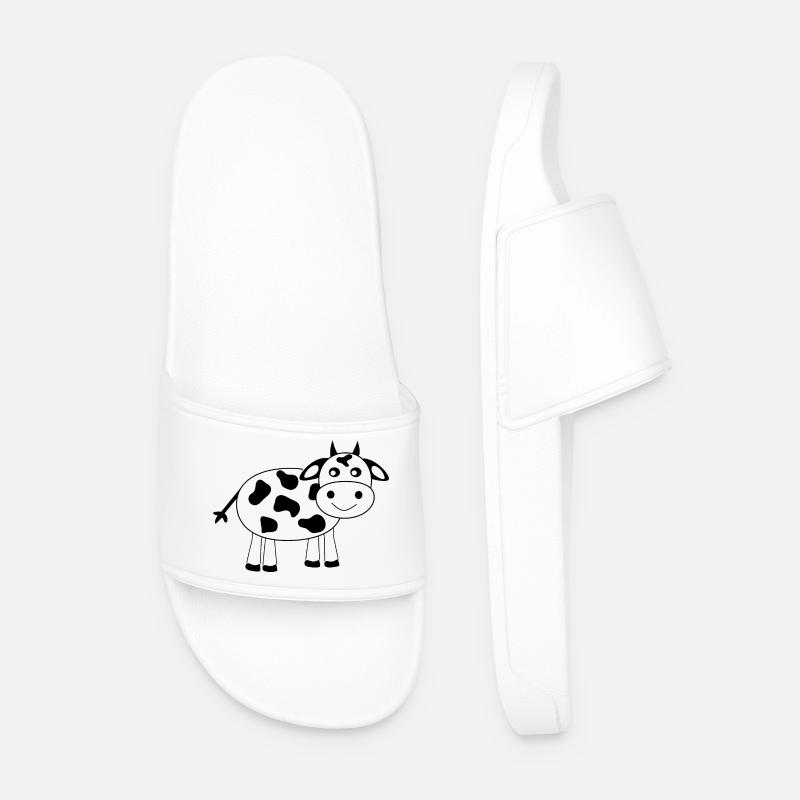 Cow black comic - Men’s Pool Sliders - white