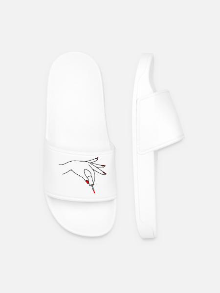 Neglelak pedicure logo 3 - Badesandaler til mænd - hvid