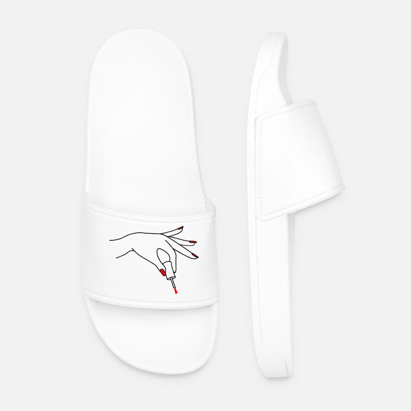 Nagellack-Pediküre-Logo 3 - Männer Badelatschen - Weiß
