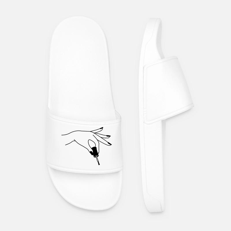 Nagellack Pediküre Logo 2 - Männer Badelatschen - Weiß