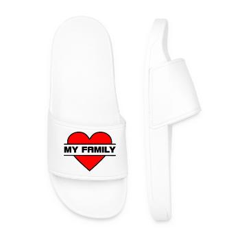 Cœur J’aime ma famille - Claquettes Homme - blanc - Devant