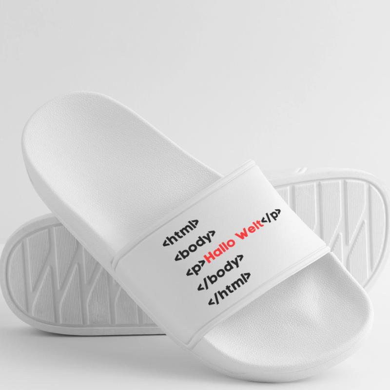 Hallo Welt HTML – Lustiges Programmierer & Coding  Männer Badelatschen