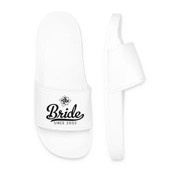 Bride since 2003 - Men’s Pool Sliders - white - Front