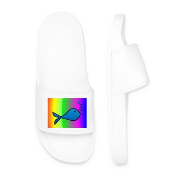 SARDINE. FISH. APRIL FOOL. EASTER. SEA - Men’s Pool Sliders - white - Front