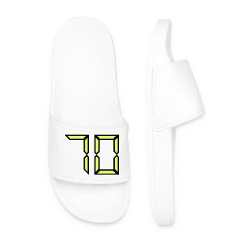 70. 70 YEARS. 70TH ANNIVERSARY. BIRTHDAY 70 YEARS. - Men’s Pool Sliders - white - Front