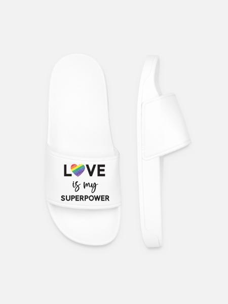 Pride Month - LGBTQ+ Liebe ist meine Superkraft - Männer Badelatschen - Weiß