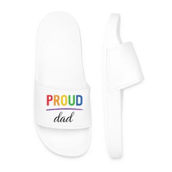 LGBT Proud Dad - Pride-Monat - Männer Badelatschen - Weiß - Vorne
