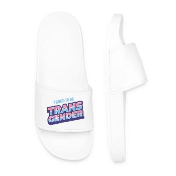 Pride Month - Proud To Be Transgender - Men’s Pool Sliders - white - Front