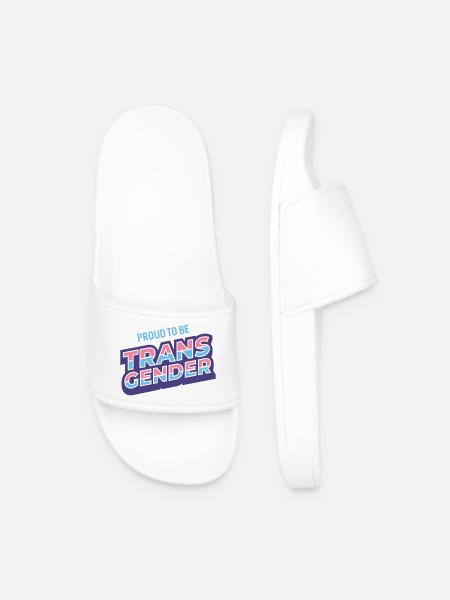 Pride Month - Proud To Be Transgender - Men’s Pool Sliders - white