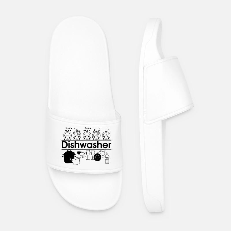 Dishwasher logo dishwashing kitchen - Men’s Pool Sliders - white