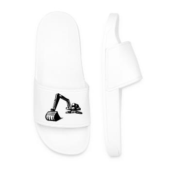 Excavator Silhouette, Precise Design for - Men’s Pool Sliders - white - Front