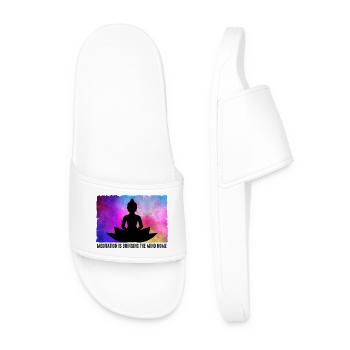Meditation is bringing the mind home - Men’s Pool Sliders - white - Front