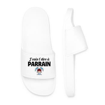 j'vais je dire, parrain, super parrain - Claquettes Homme - blanc - Devant